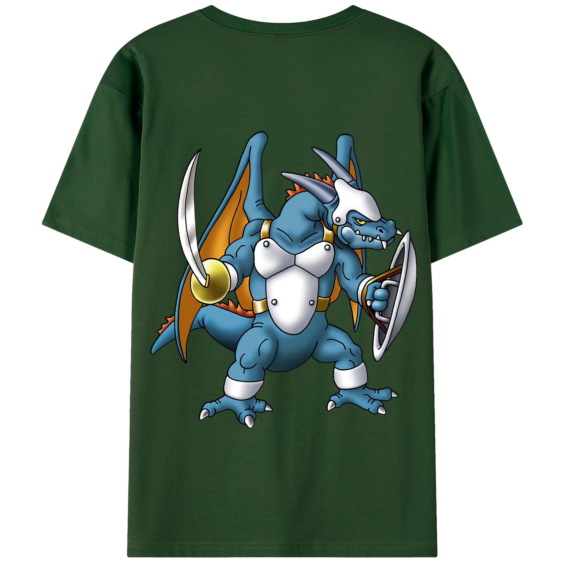 （画像用） ドラゴンクエスト Doragon Kuesuto Dragon Quest 綿100％半袖Tシャツ（背面プリント）